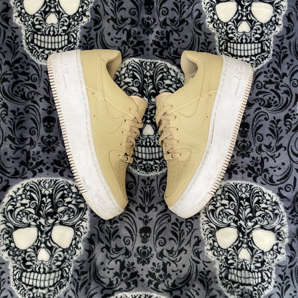 Nike Platform Beige Leather Sneakers